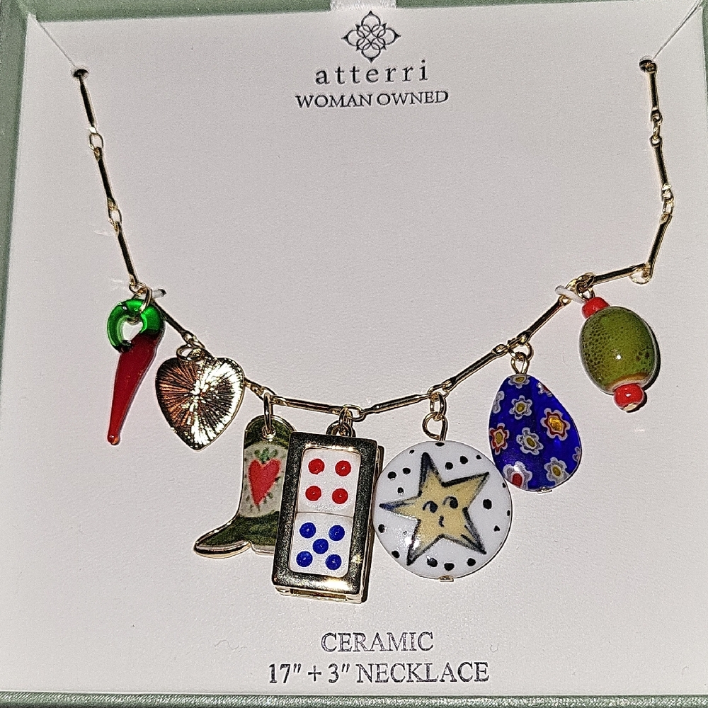 Atterri Lucky Ceramic Charm Necklace BNIB Ti LS